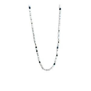 NEW MICKEY LYNN ostrich shell necklace in white shell with blue bead